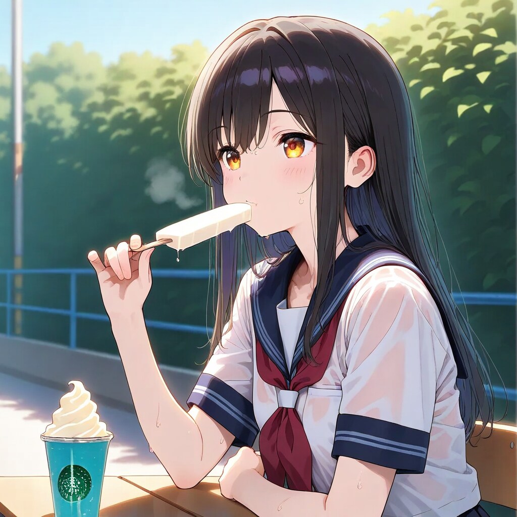 アイスを食べるガール_2025/04/02