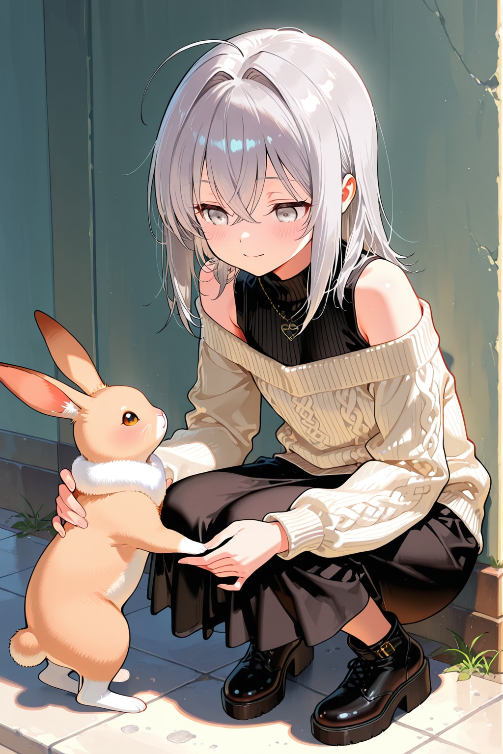 うさぎとの戯れ