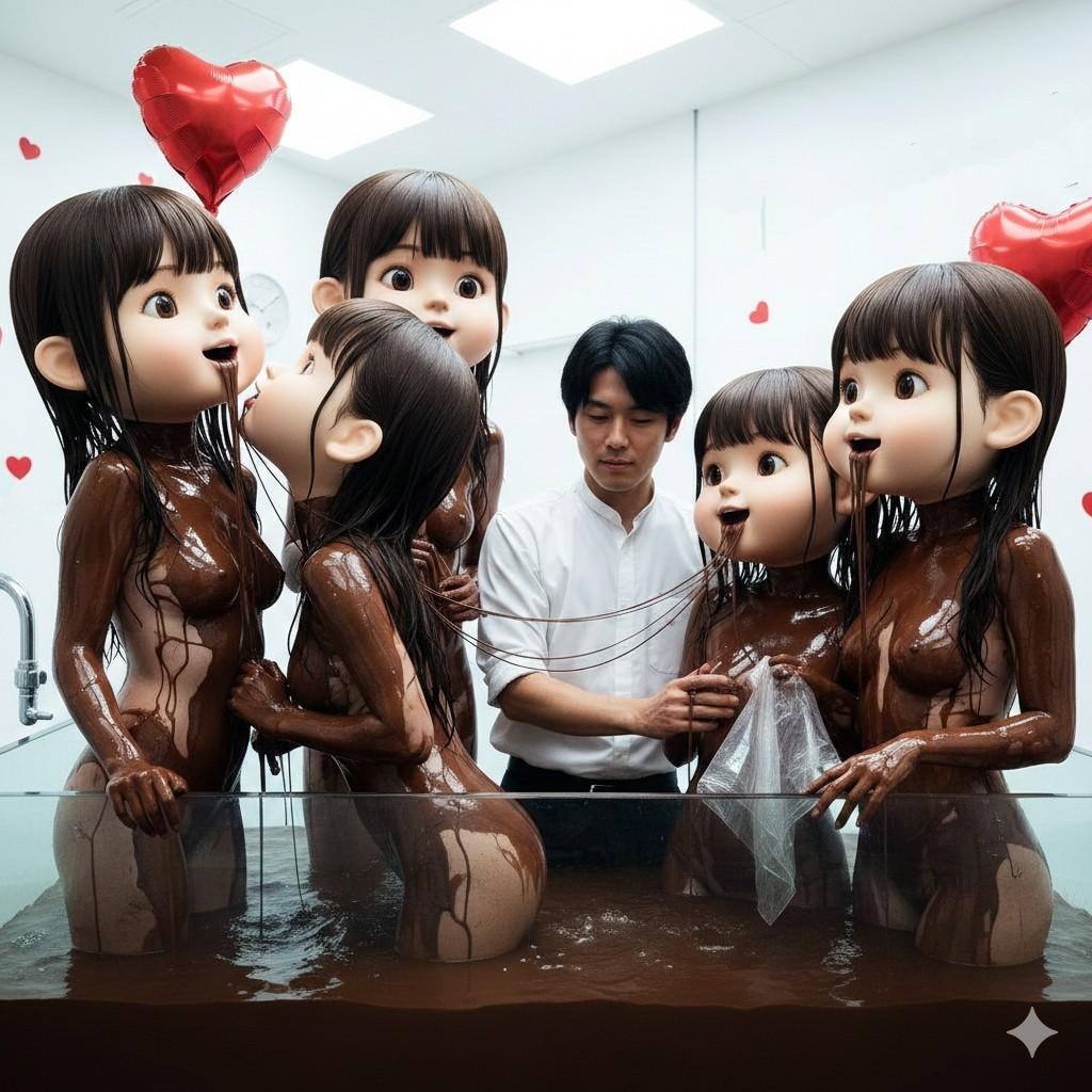 今年のバレンタインは手作り（全身コーティング）チョコだよ♪
