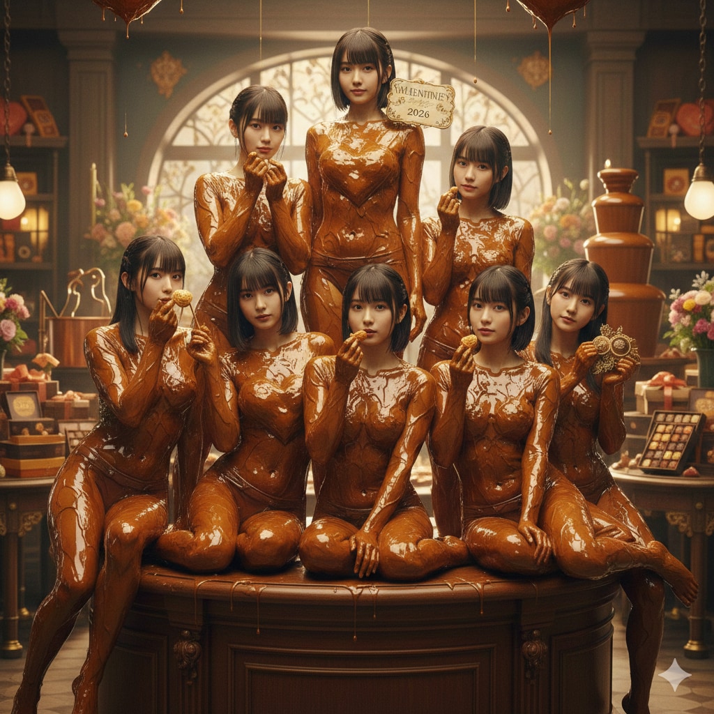 今年のバレンタインは手作り（全身コーティング）チョコだよ♪