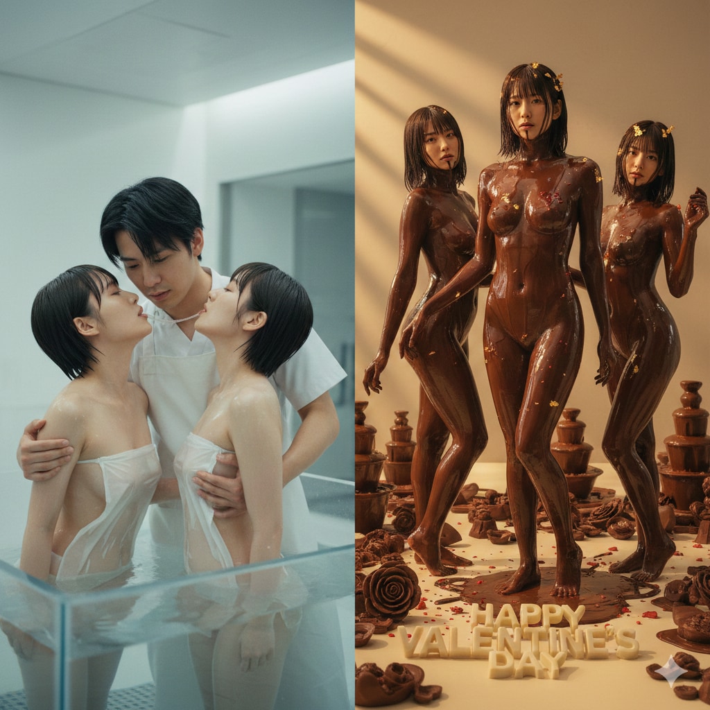 今年のバレンタインは手作り（全身コーティング）チョコだよ♪