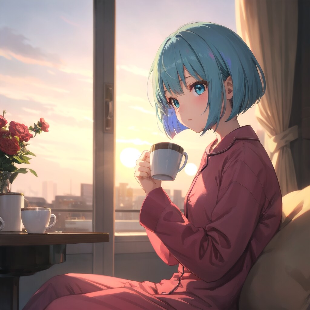 朝焼けの窓辺 | の人気AIイラスト・グラビア