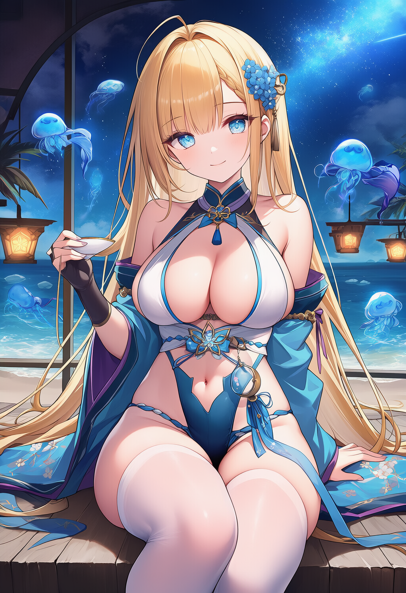 和風美少女とクラゲ