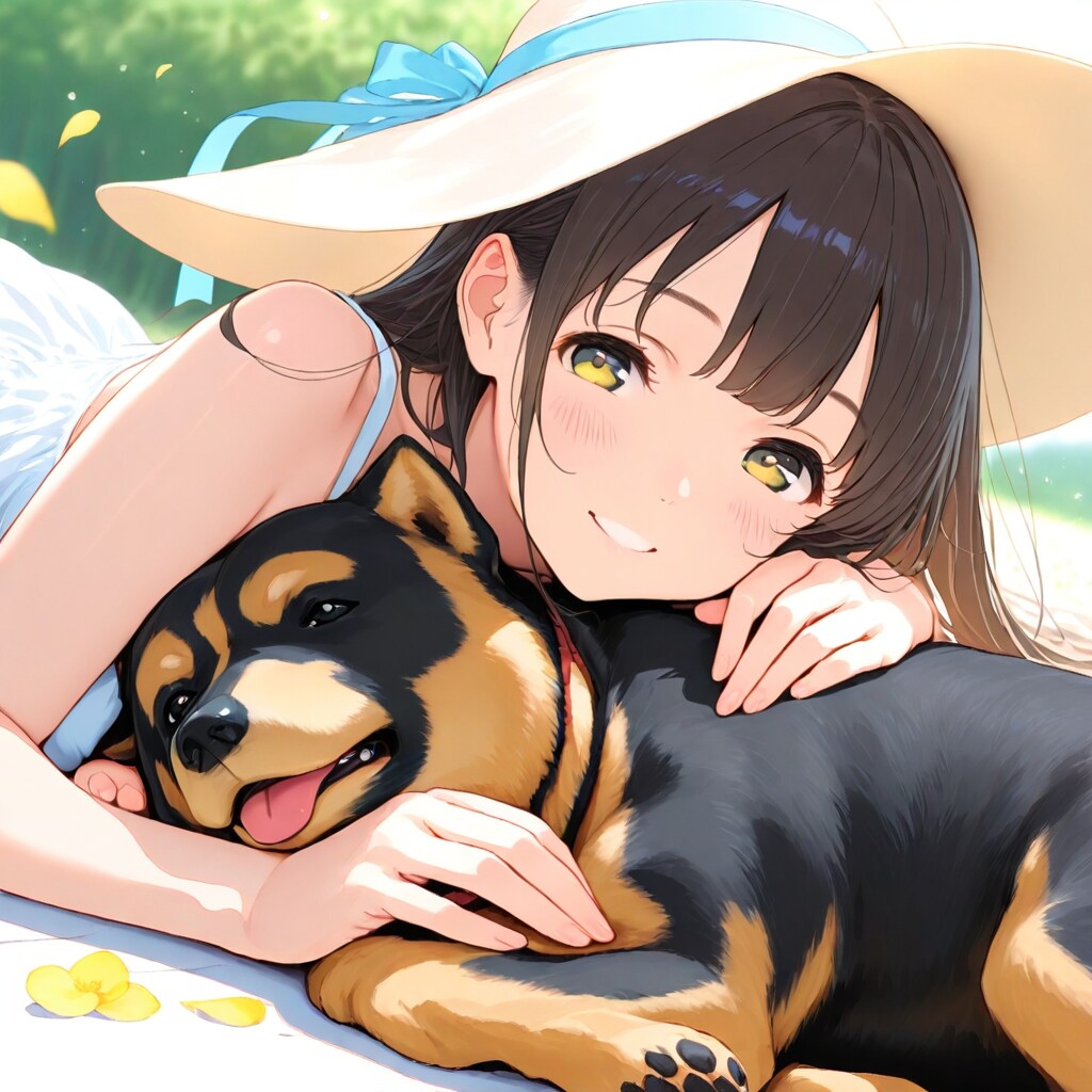 女の子と犬 2