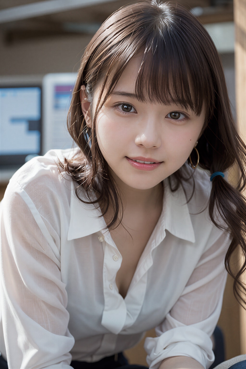 見つめる女性