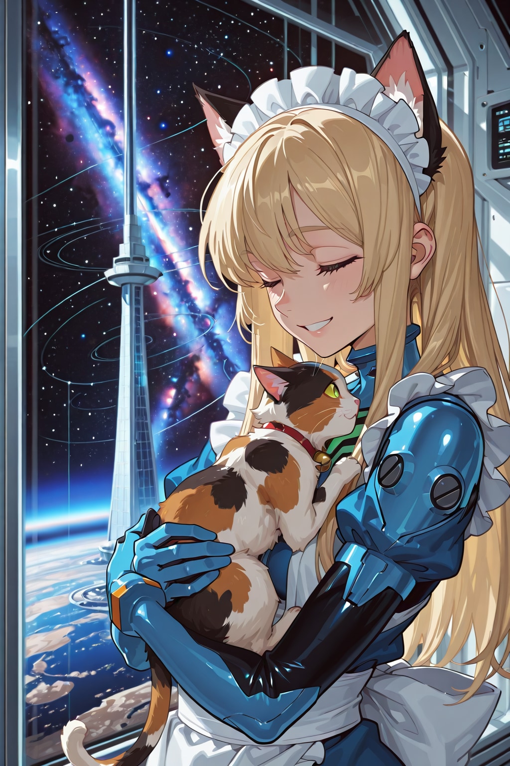 ねこを抱く猫耳少女 | の人気AIイラスト・グラビア