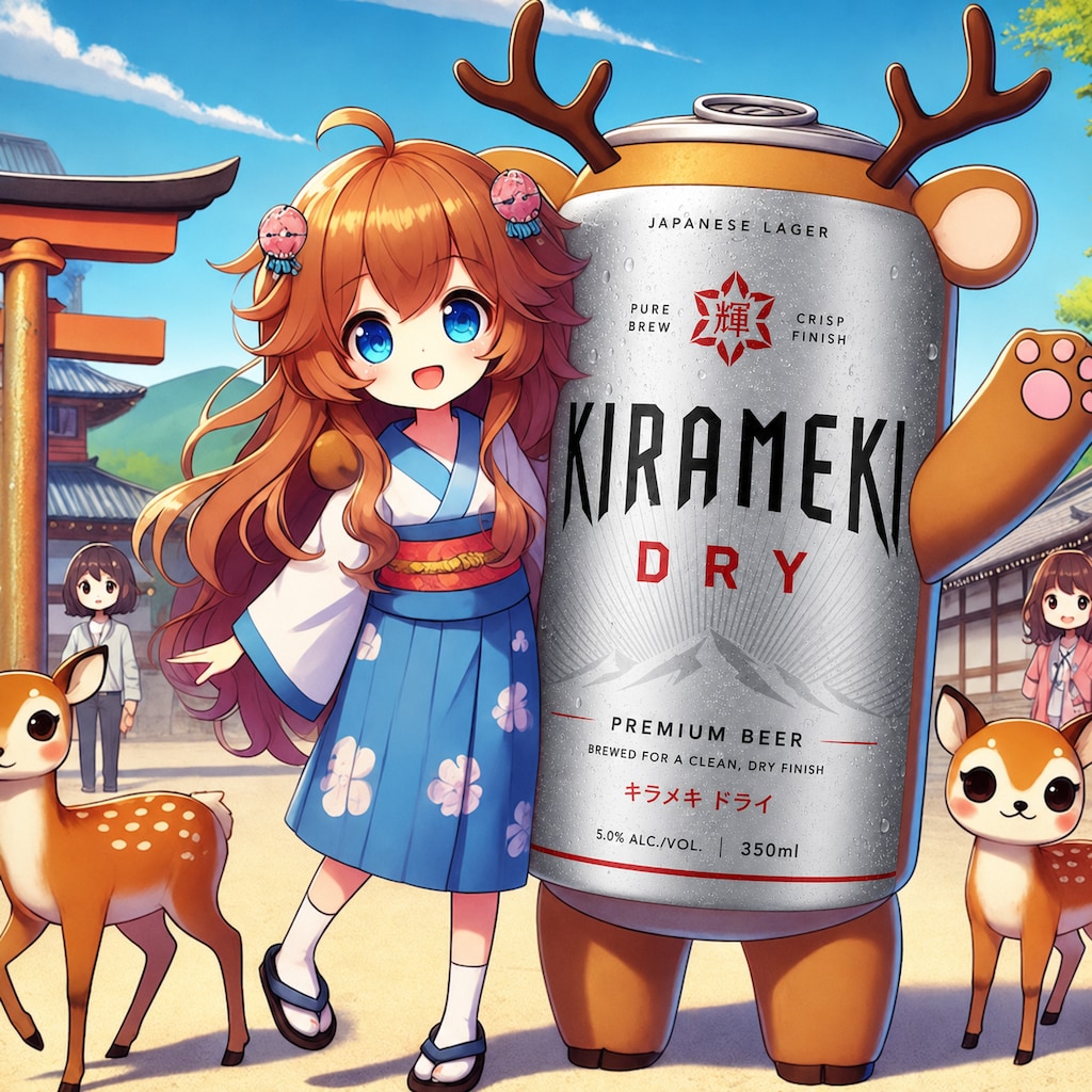 奈良を旅行する小さな女の子