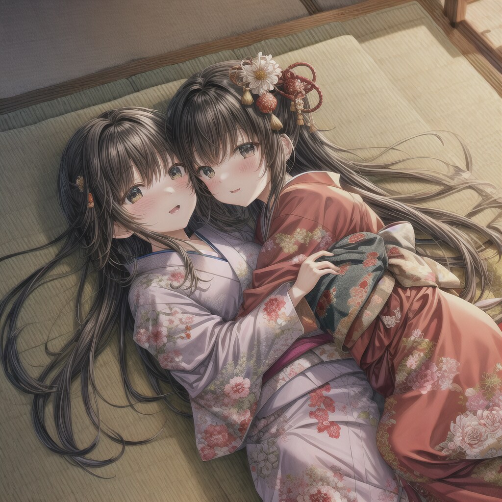 和装でいちゃいちゃ