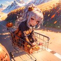 ハロウィン会場までショッピングカートを疾走する 2枚目