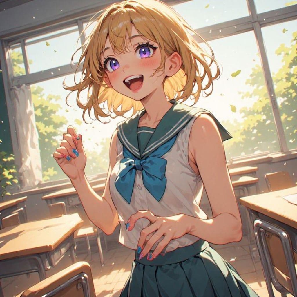 金髪ギャル スリーブレス
