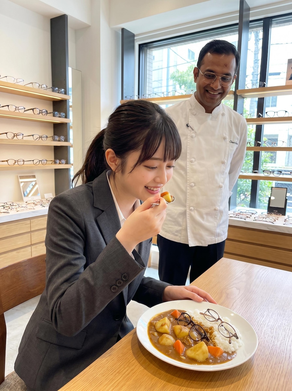 ポニテスーツカレーメガネ