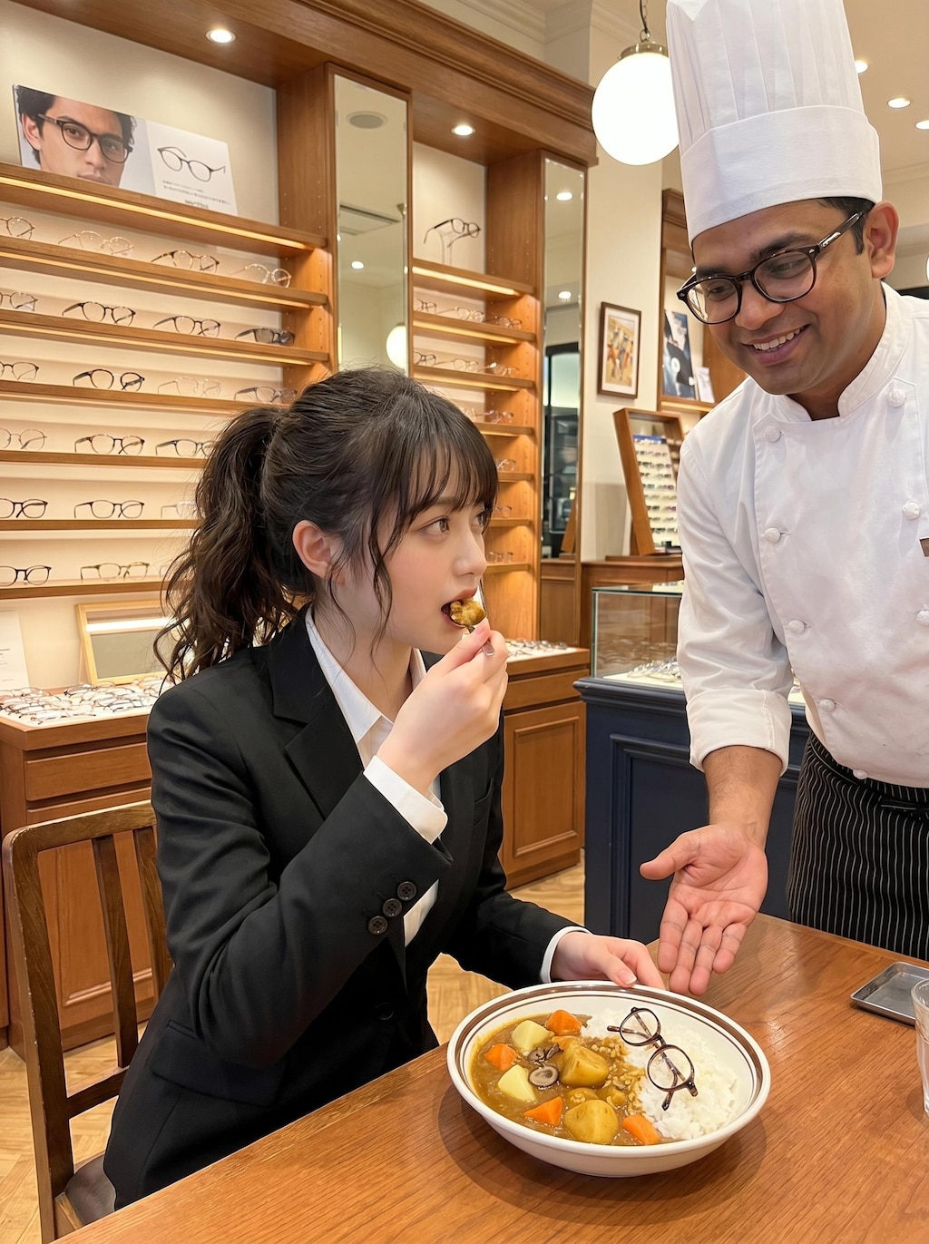 ポニテスーツカレーメガネ