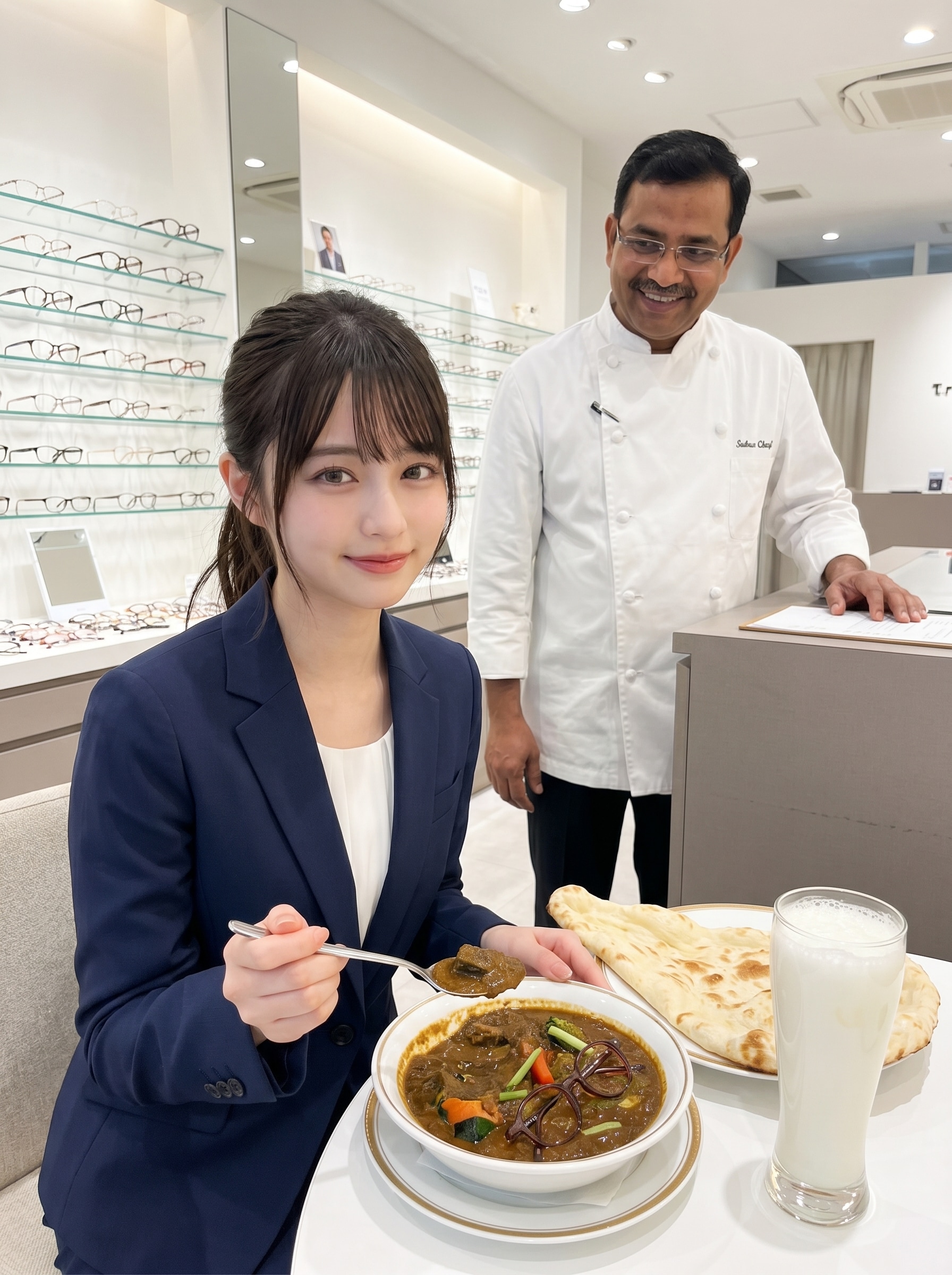 ポニテスーツカレーメガネ