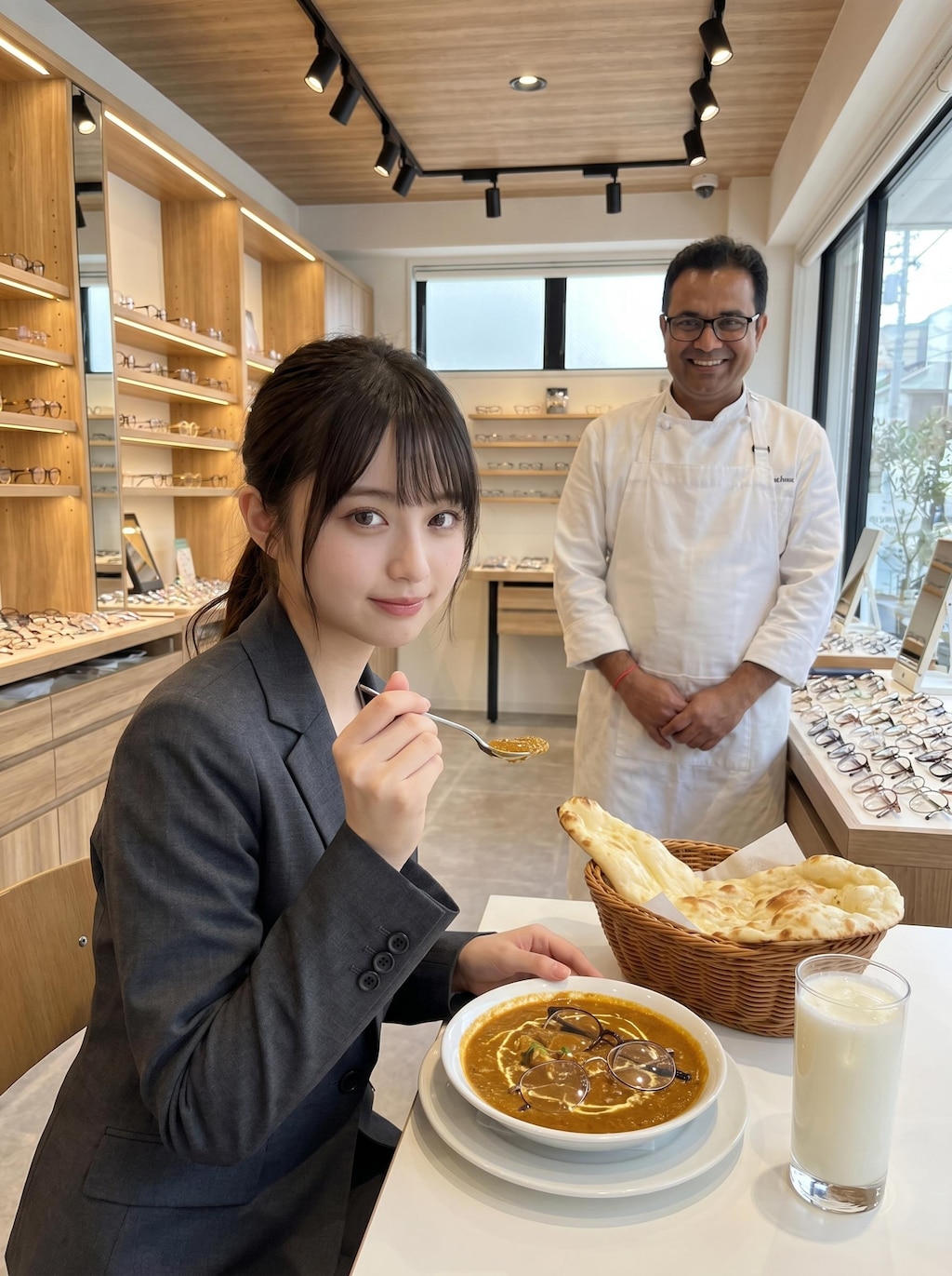 ポニテスーツカレーメガネ