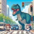 信号待ちのティラノ 6枚目