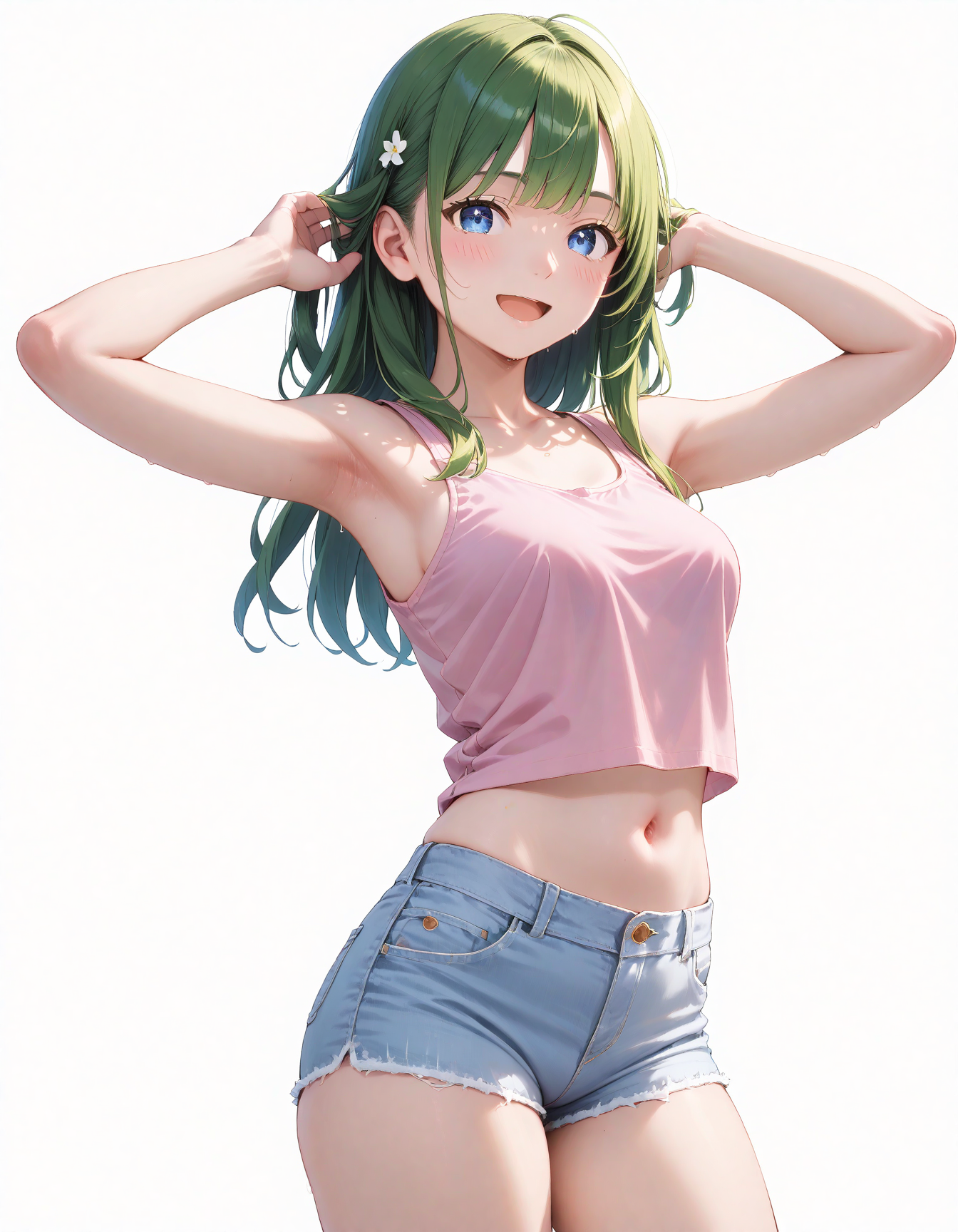 緑髪 タンクトップ | の人気AIイラスト・グラビア