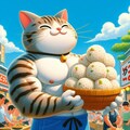 アクリル風　美味しい腋おにぎり専門料理店の筋肉猫 3枚目