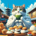 アクリル風　美味しい腋おにぎり専門料理店の筋肉猫 6枚目