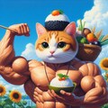 アクリル風　美味しい腋おにぎり専門料理店の筋肉猫 2枚目