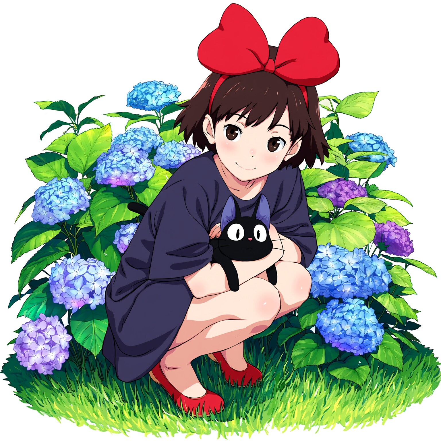 紫陽花とキキ