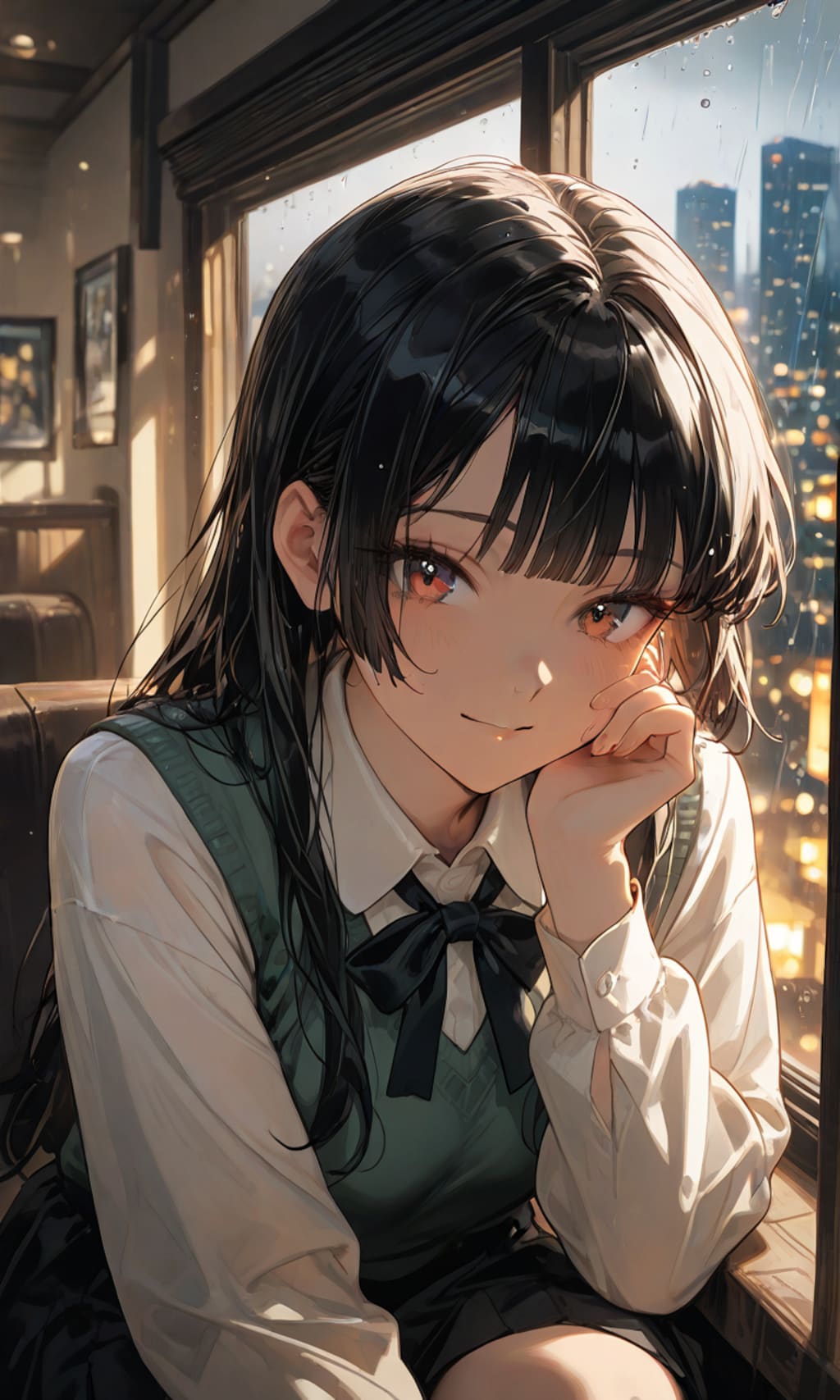 黒髪ロングJKナイトカフェ