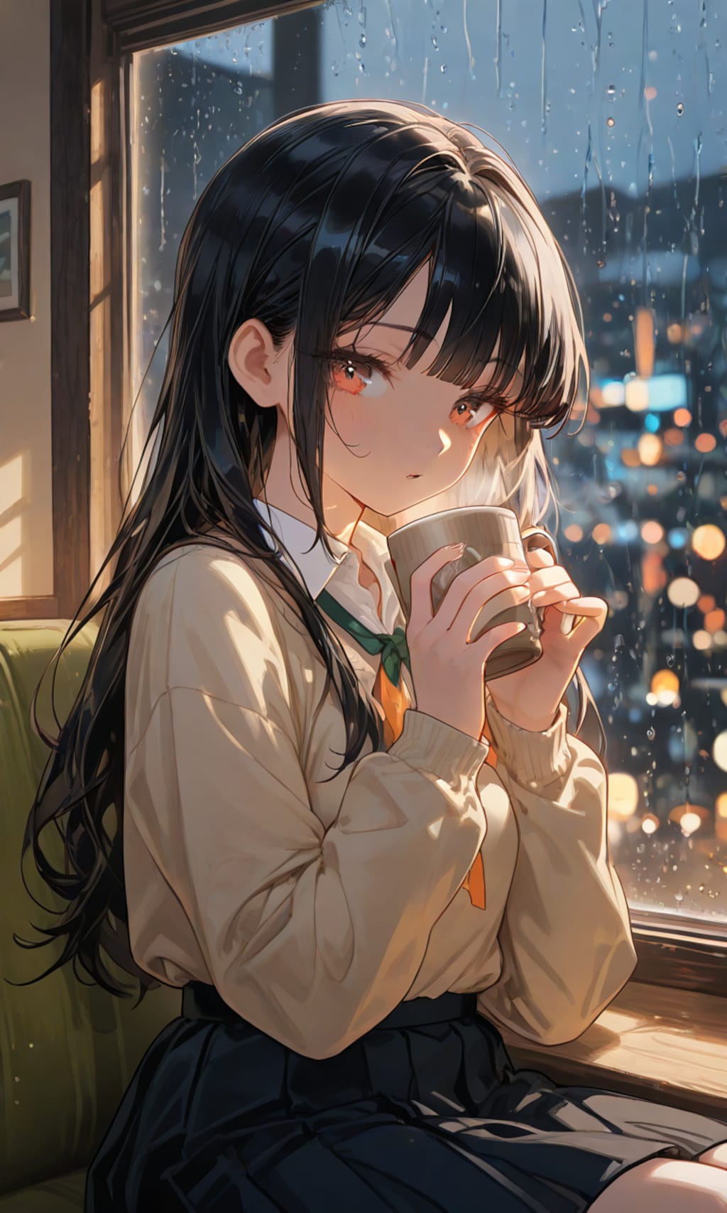 黒髪ロングJKナイトカフェ