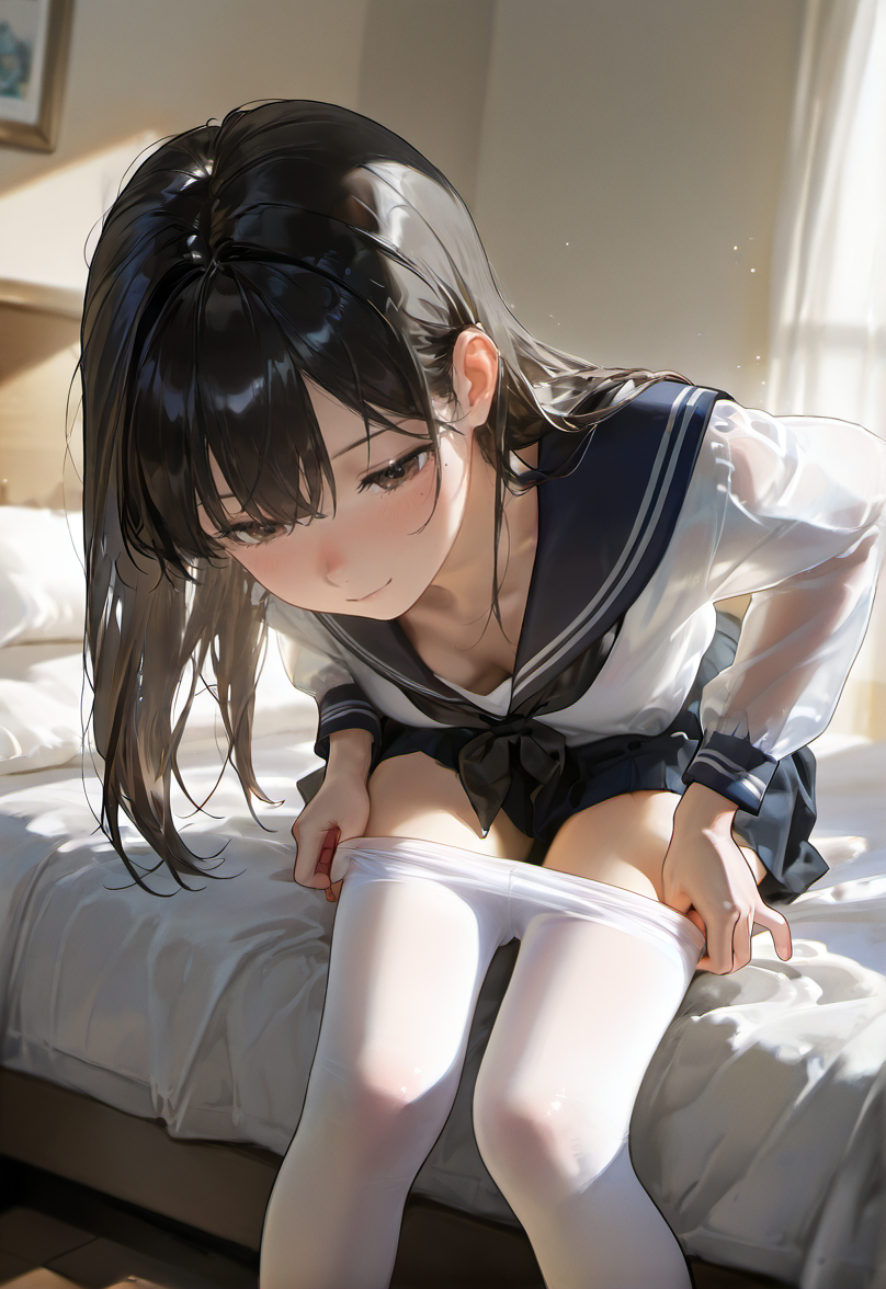 ストッキングを履いて、と