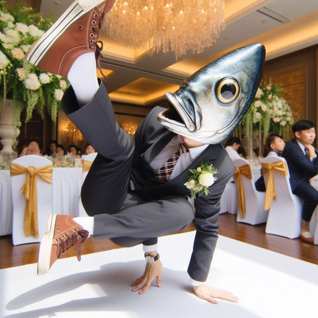 披露宴に出席するイワシ（仮）