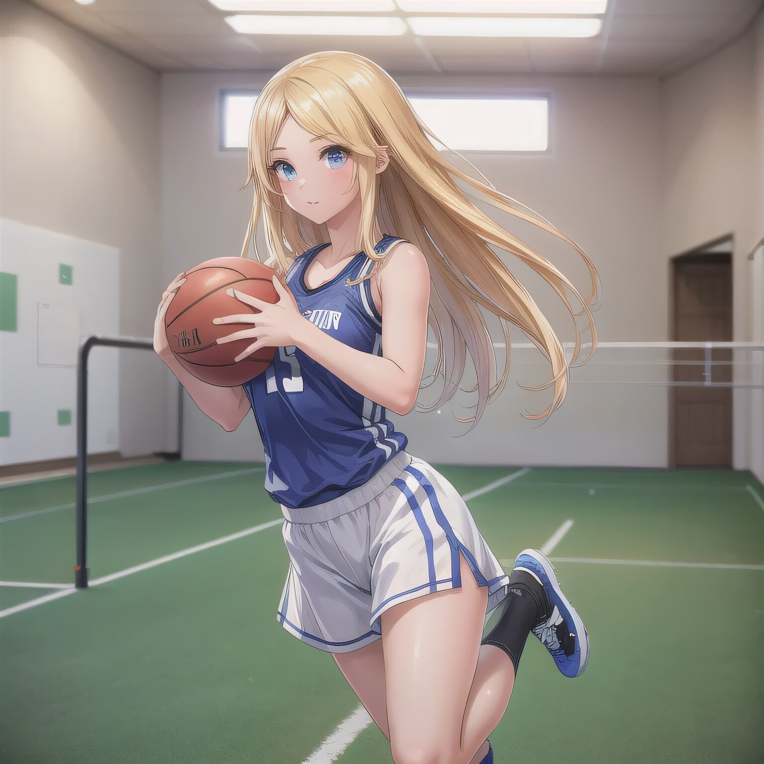 金髪ロングでユニフォームの少女２７ | の人気AIイラスト・グラビア