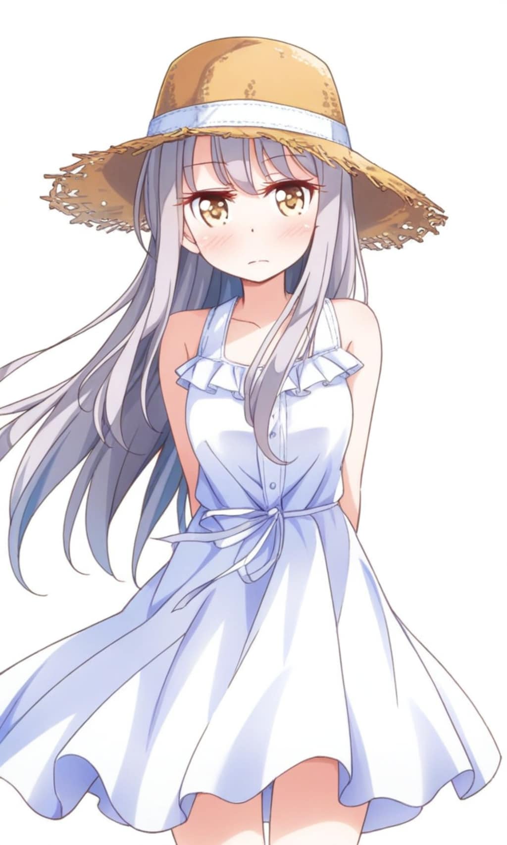 湊友希那 麦わら帽子とワンピース