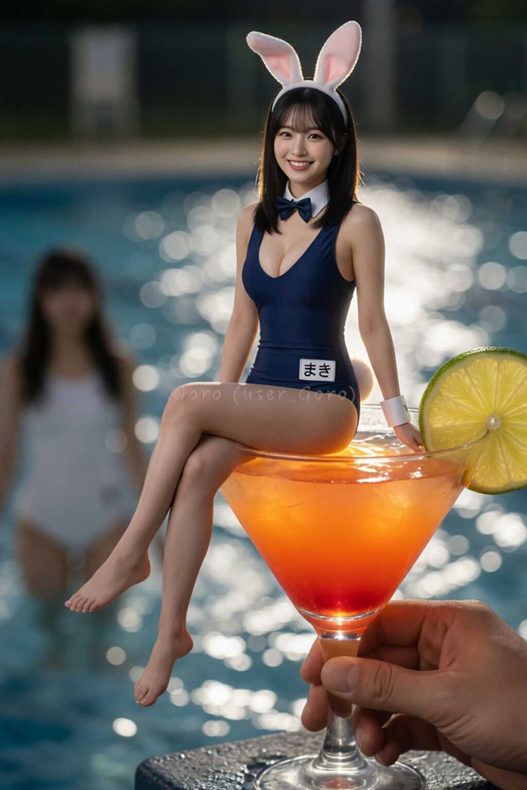 小さい彼女のスク水バニー(全年齢)