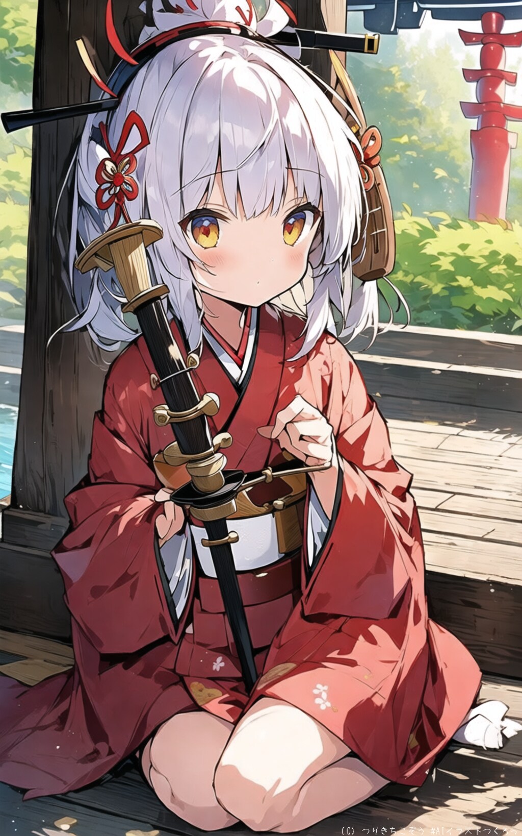 謎の楽器を弾く、乙女たち1