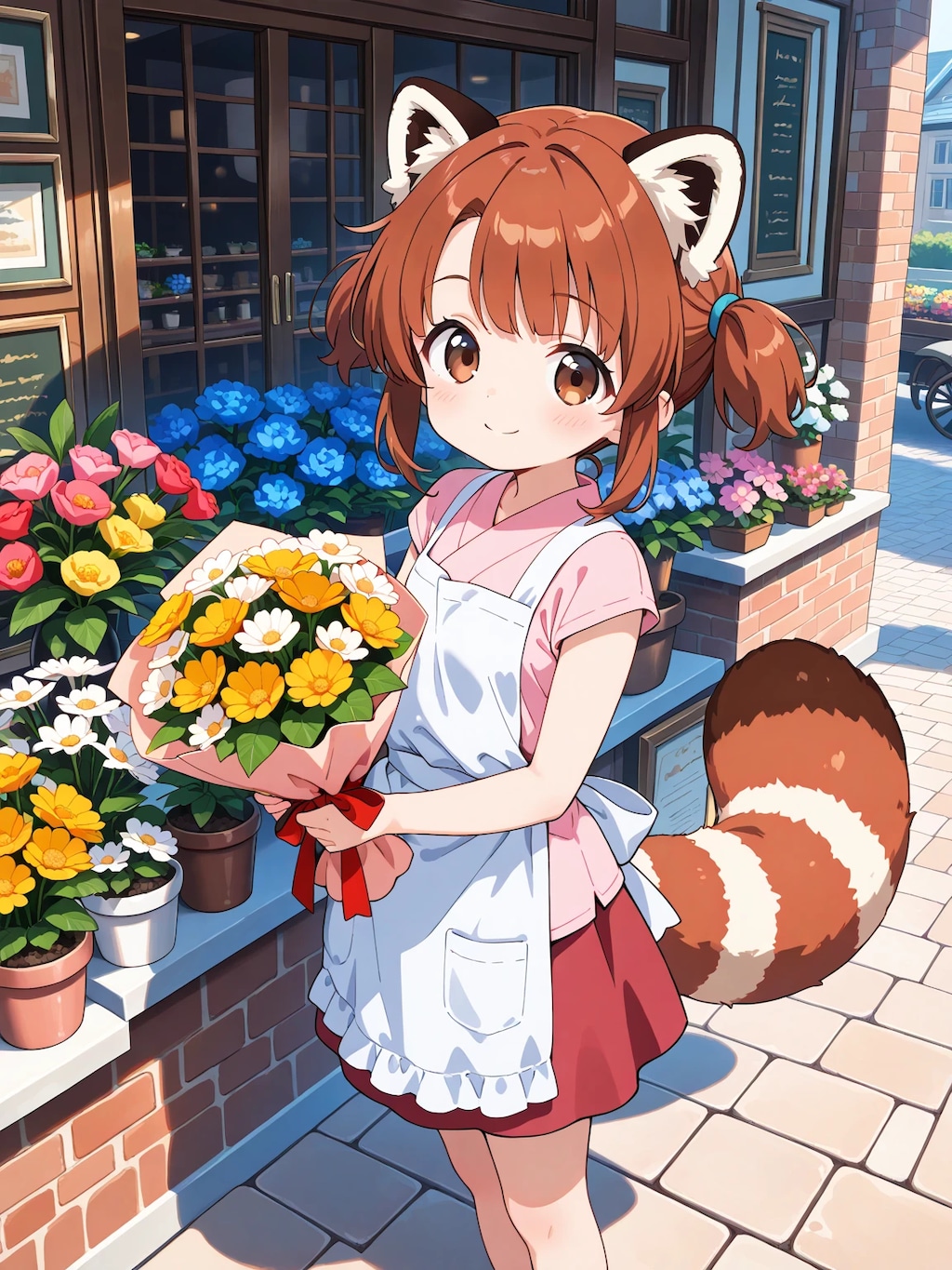 レッサーパンダの花屋さん