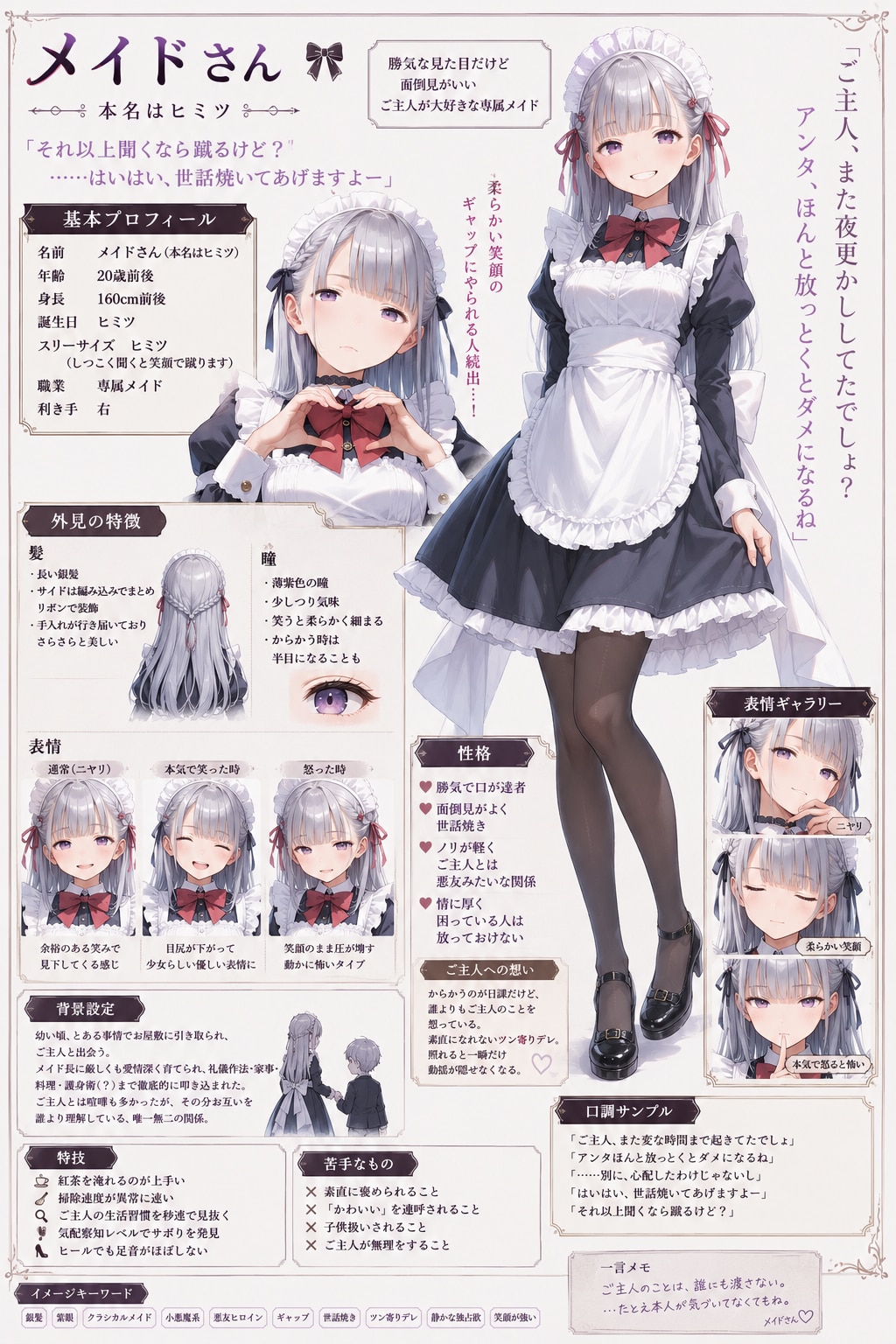 メイドさんのキャラシート