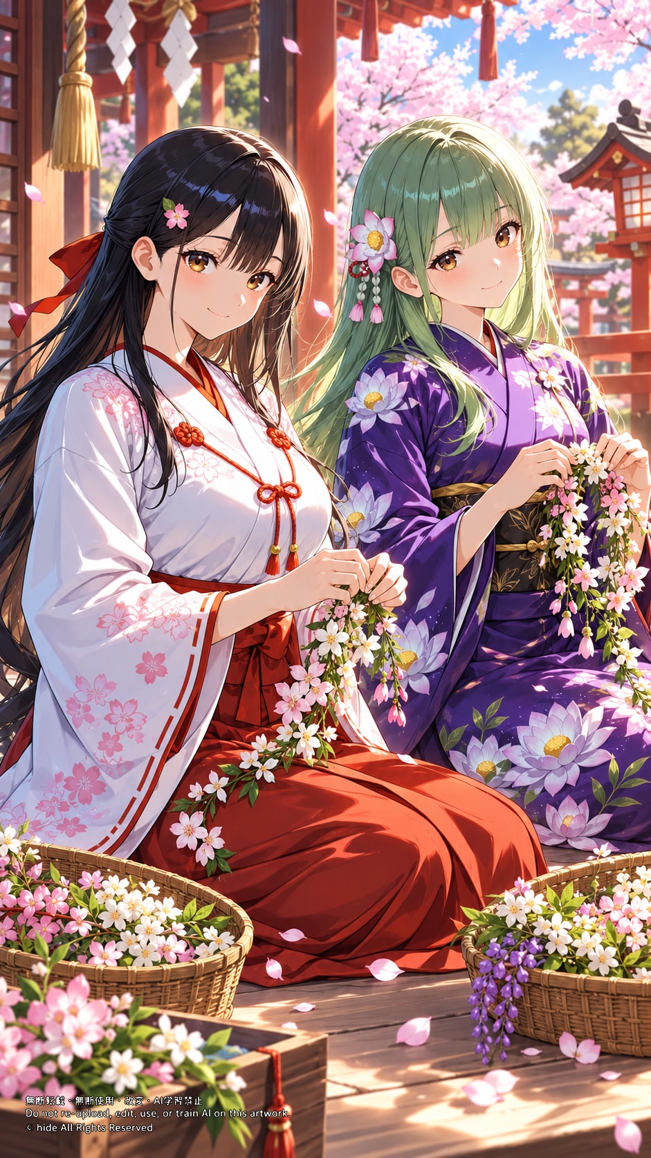 🌸 神楽さんとククリヒメさん、花を生ける午後 | の人気AIイラスト・グラビア