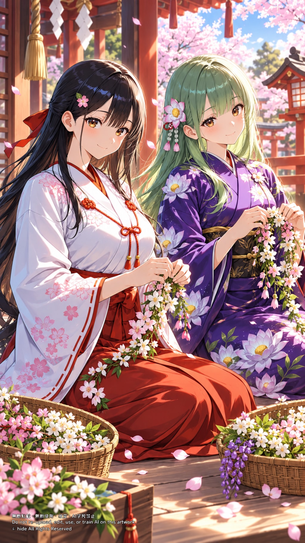 🌸 神楽さんとククリヒメさん、花を生ける午後