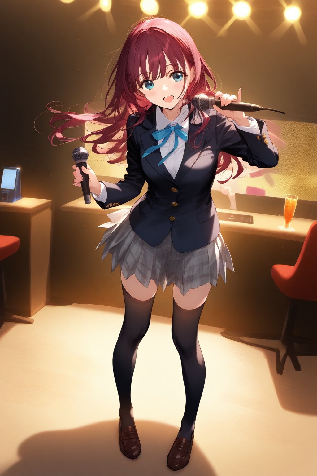 学校帰りのカラオケで、ストレス発散。