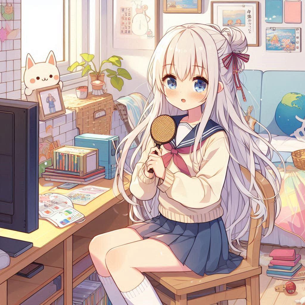 白髪の可愛い女の子【166】