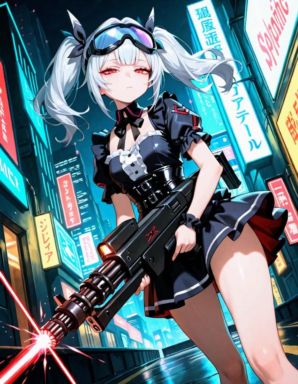 バリ強い、サイボーグ銀髪ツインテお姉やん