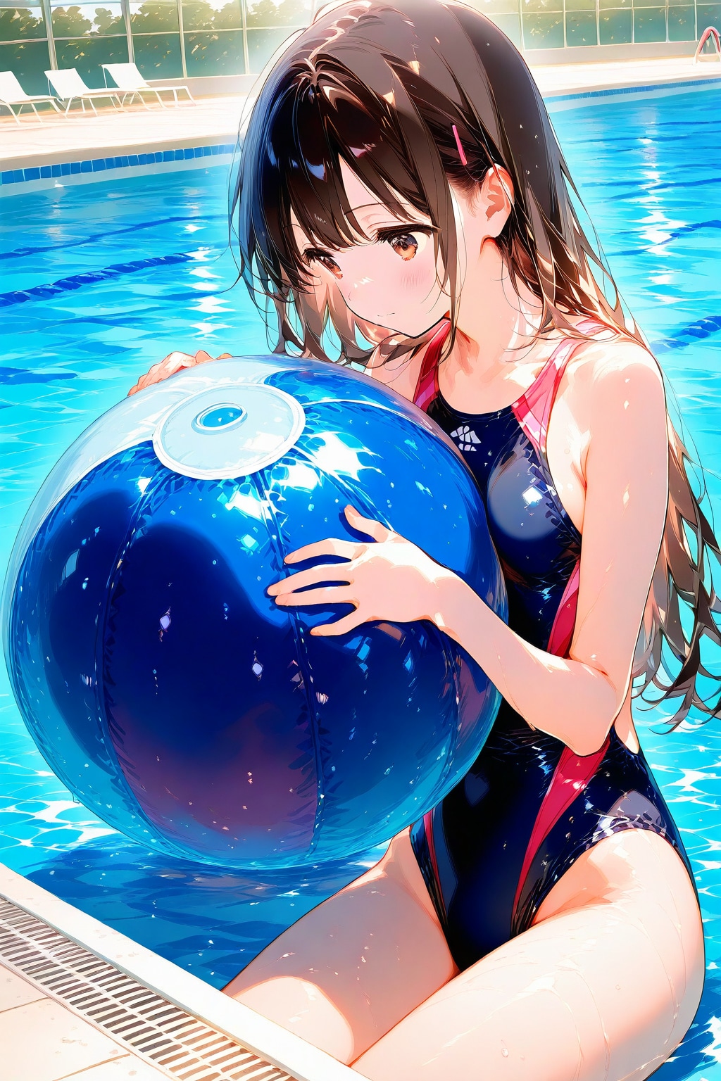 浮き輪→ビーチボールを膨らませる葵