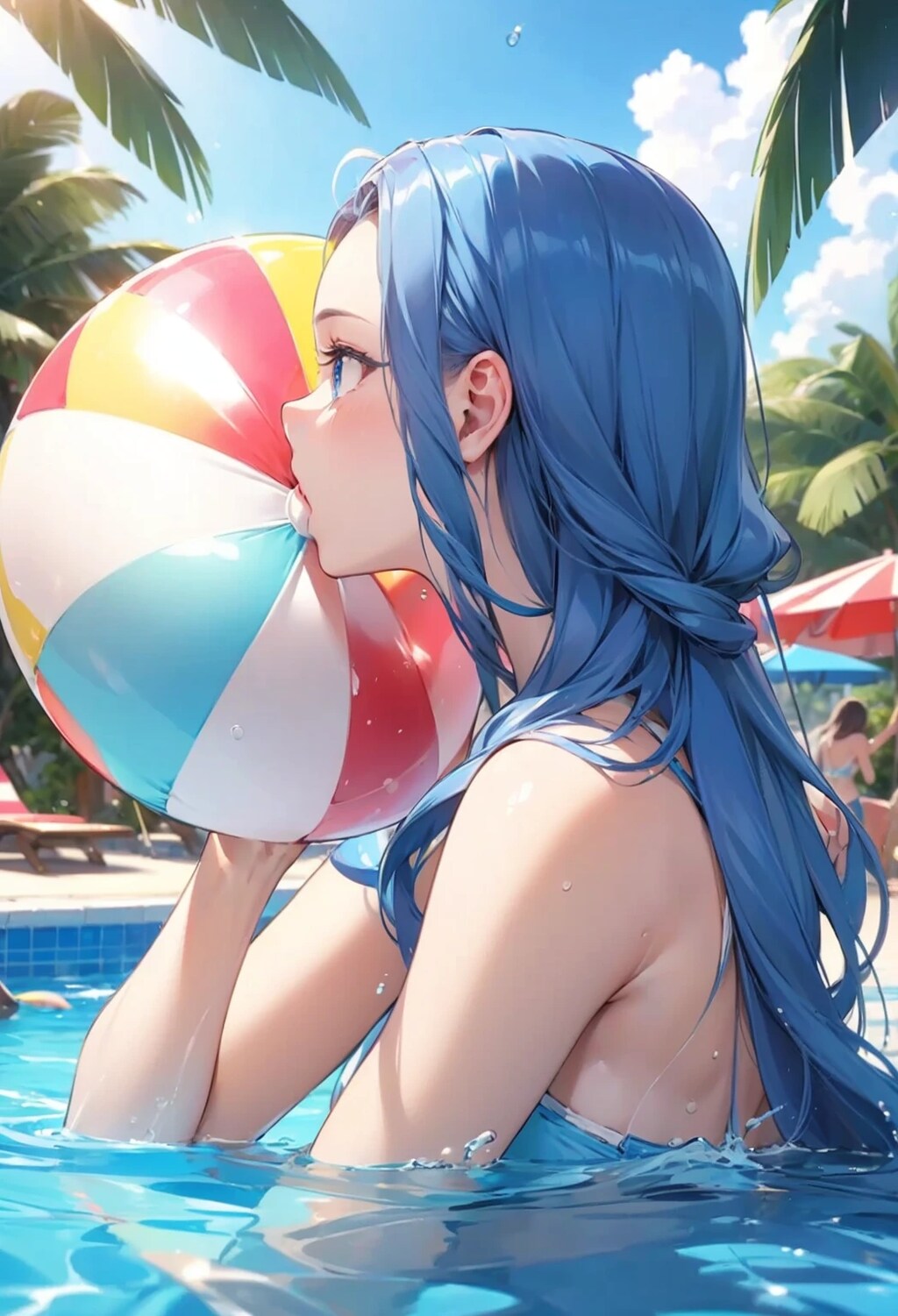 浮き輪→ビーチボールを膨らませる葵