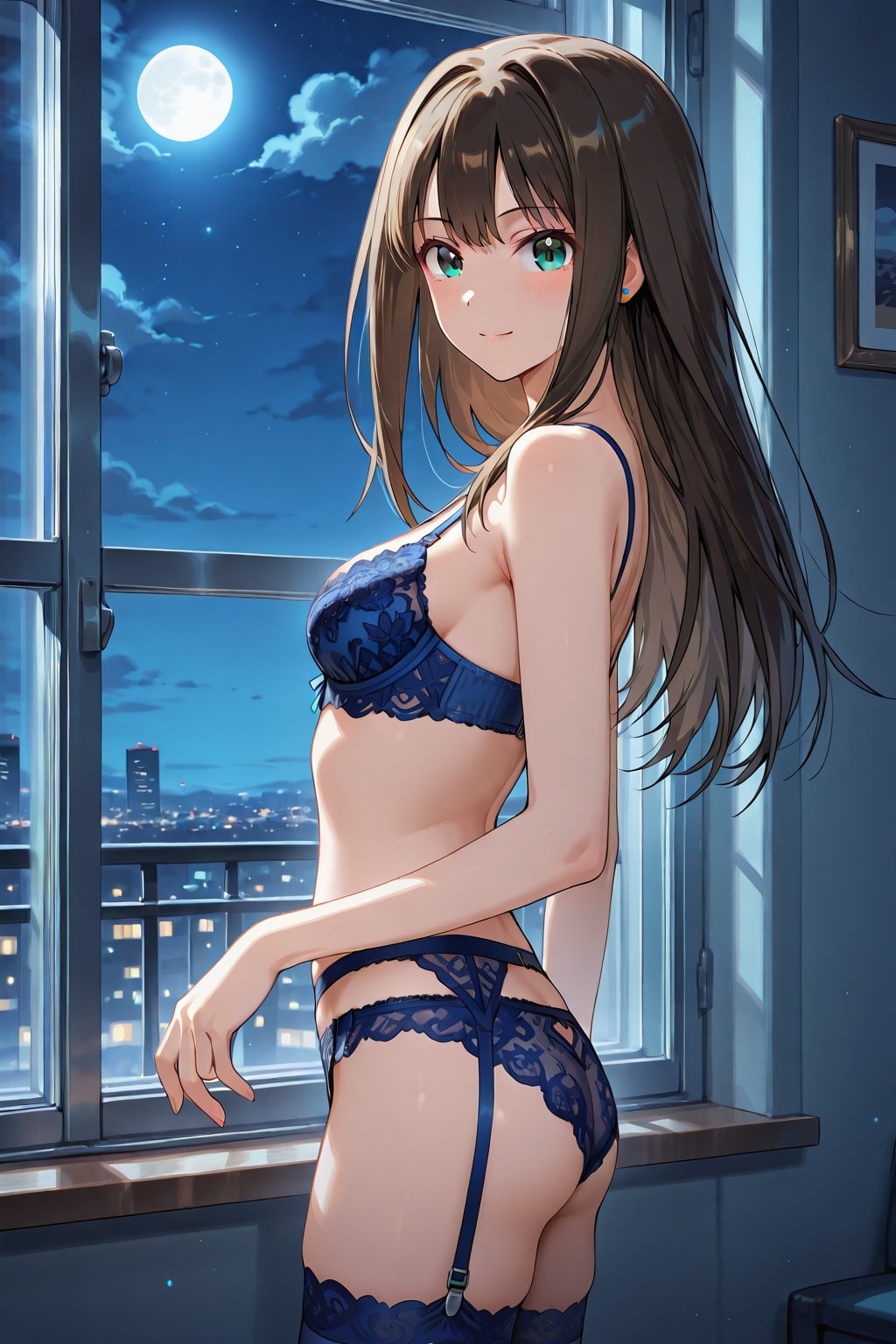 月に映える蒼
