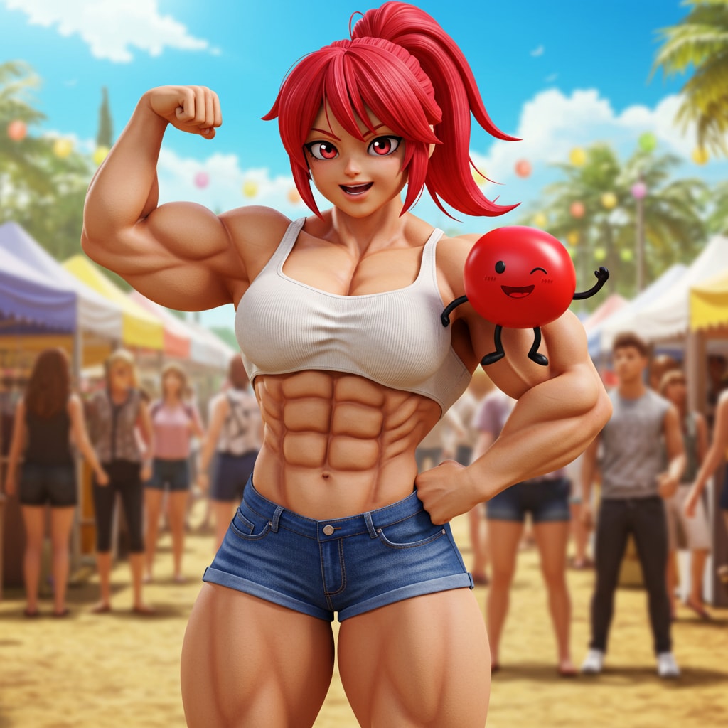 マッスルレッドと 赤ぽにちゃん