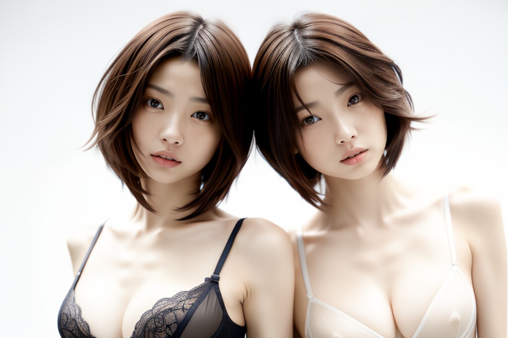 ショートカット姉妹モデル