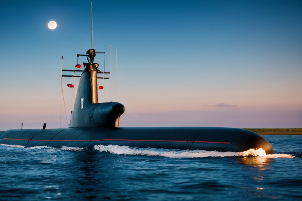 潜水艦と夜空