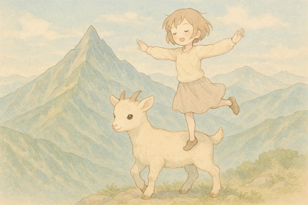 アルプス一万尺こやぎの上で