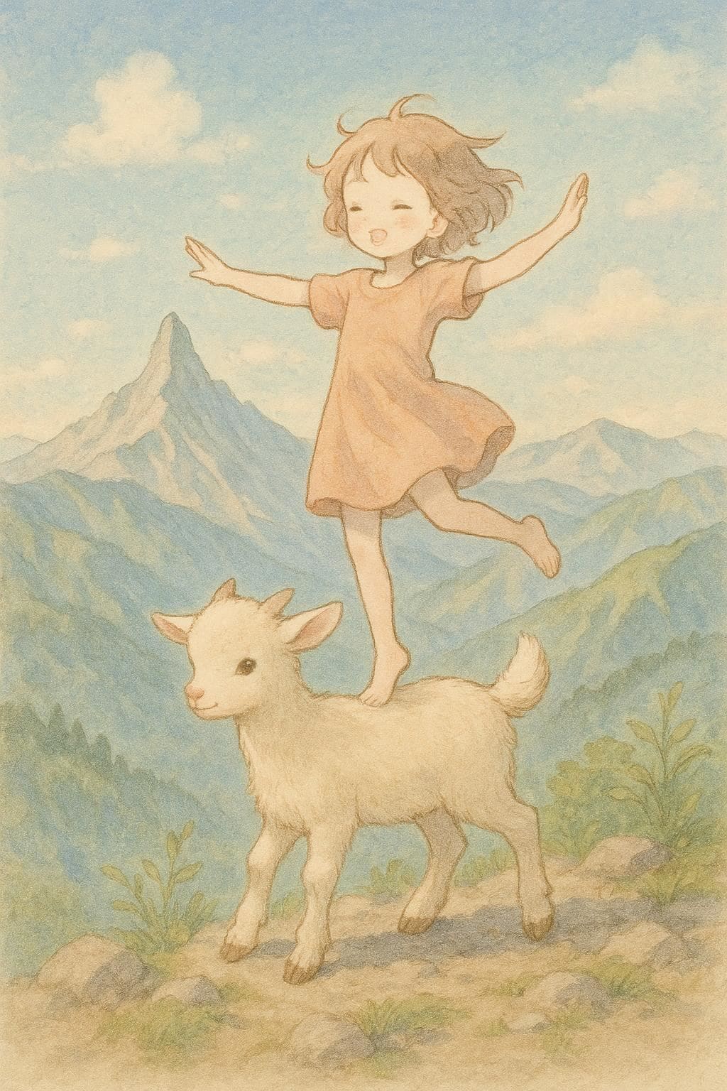 アルプス一万尺こやぎの上で | の人気AIイラスト・グラビア