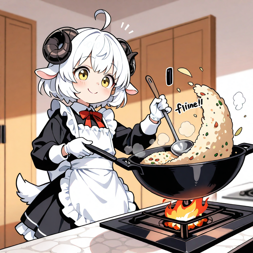 チャーハンを作るメイちゃん♡