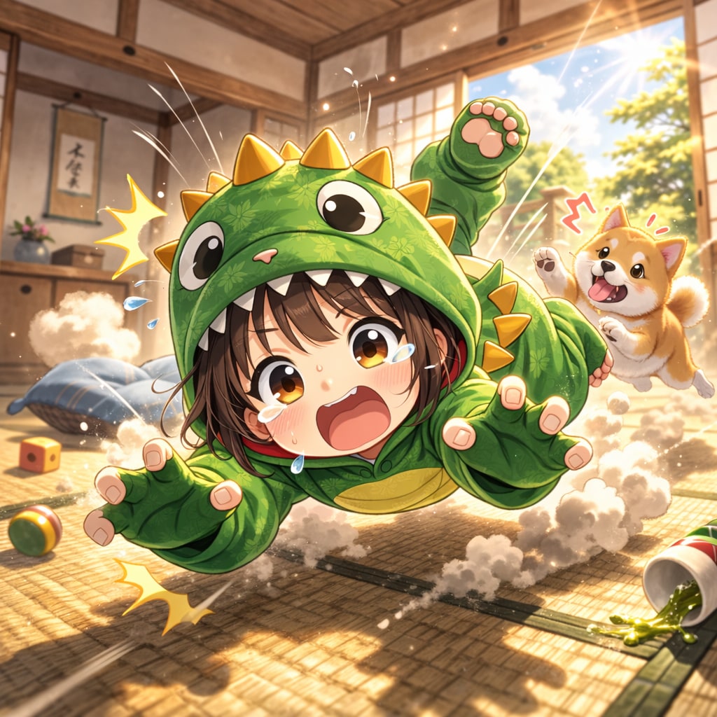 座敷童ちゃん「怪獣コスプレ」