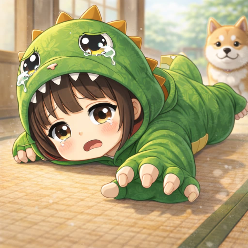 座敷童ちゃん「怪獣コスプレ」